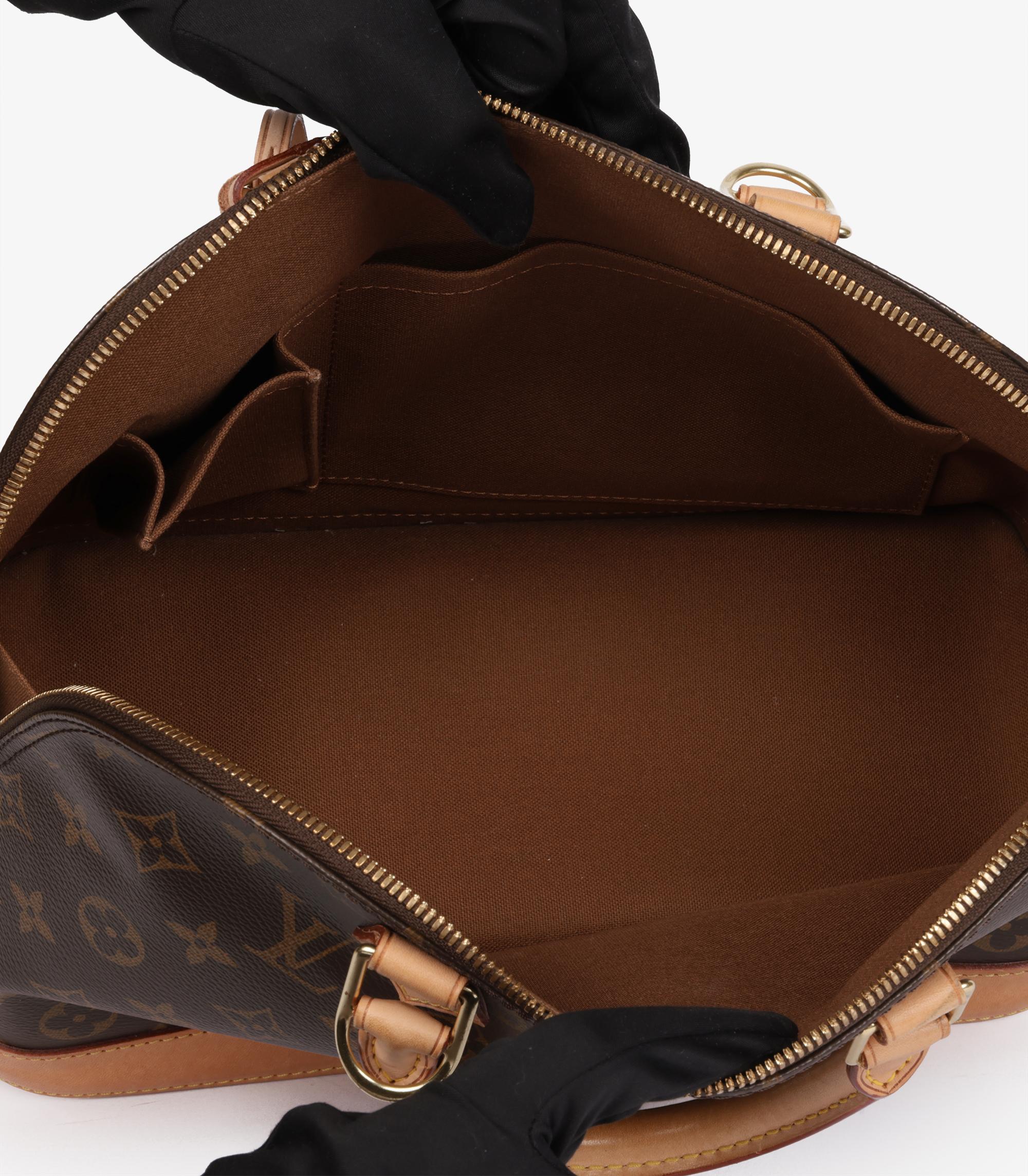 Louis Vuitton Brown Monogram Coated Canvas & Vachetta Leather Alma PM For Sale 5