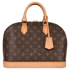 Louis Vuitton Brown Monogram Coated Canvas & Vachetta Leather Alma PM