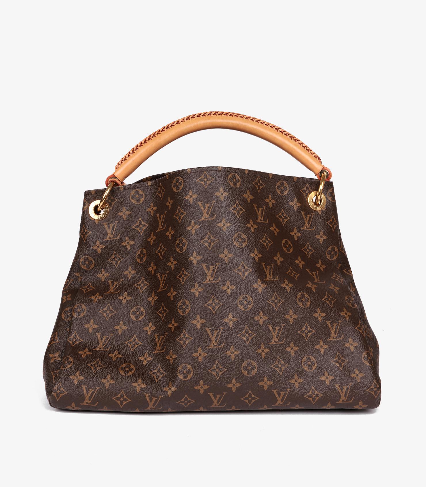 Louis Vuitton Brown Monogram Coated Canvas & Vachetta Leather Artsy MM For Sale 1