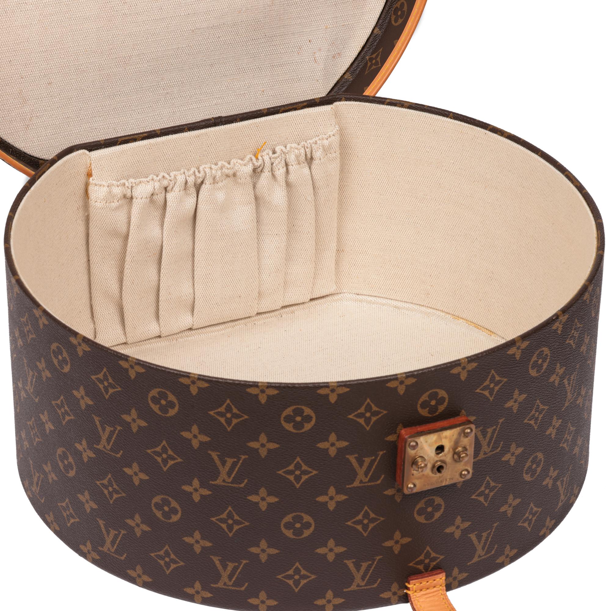 Louis Vuitton Brown Monogram Coated Canvas & Vachetta Leather Boite Chapeaux 40 5