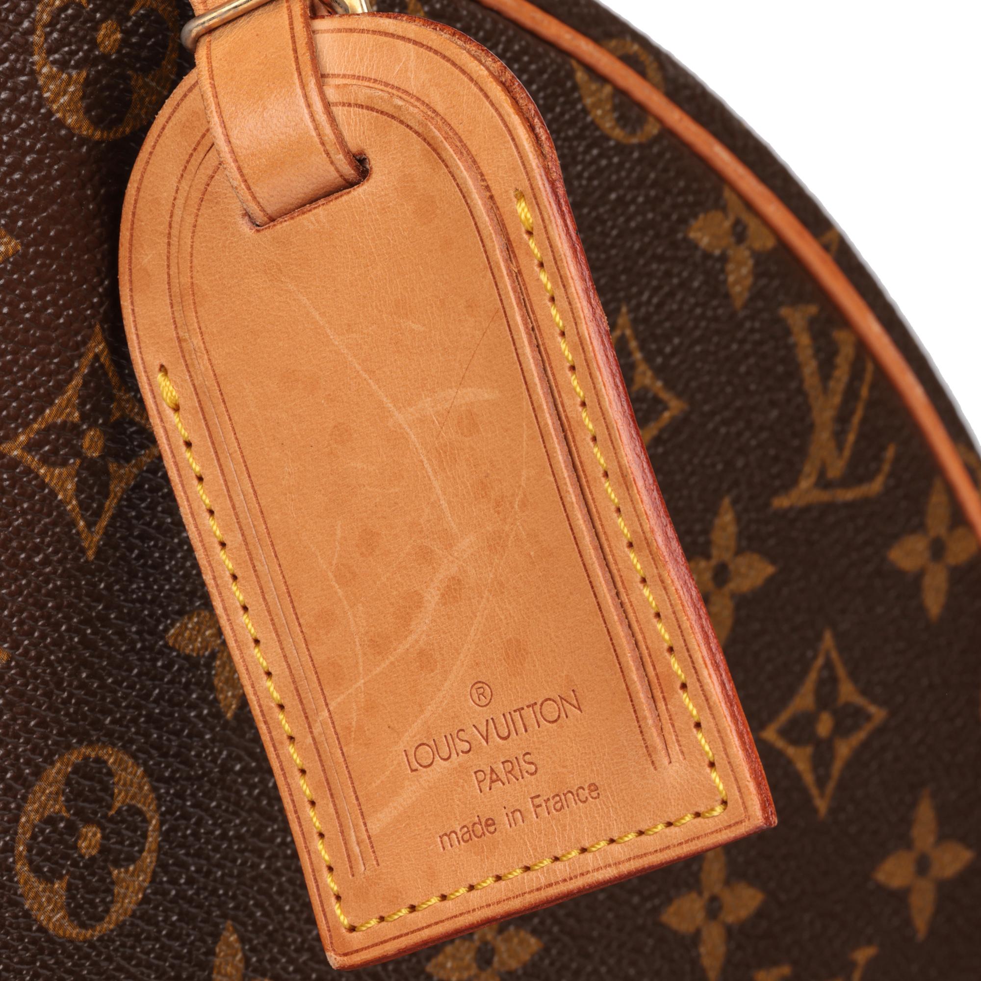 LOUIS VUITTON Brown Monogram Coated Canvas & Vachetta Leather Boite Chapeaux 40 For Sale 3