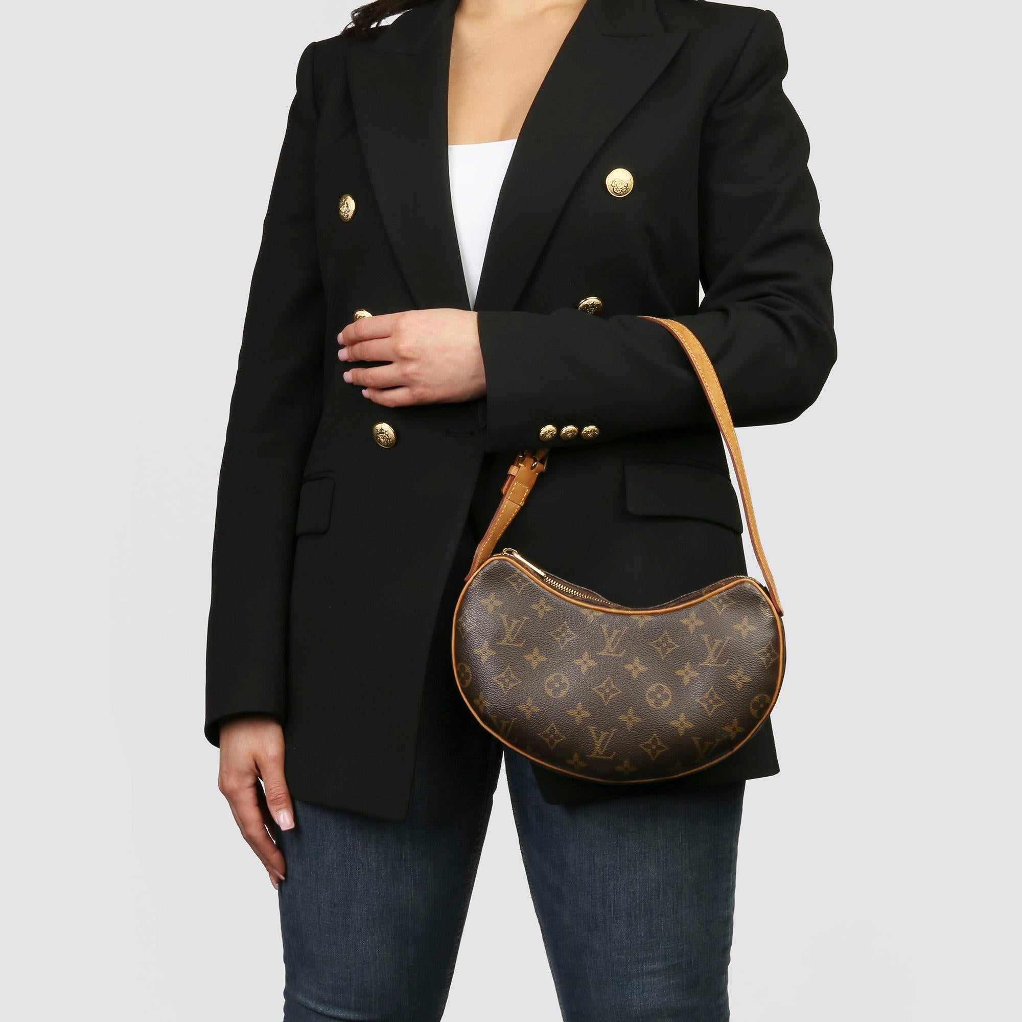 Louis Vuitton Brown Monogram Coated Canvas & Vachetta Leather Croissant PM 5