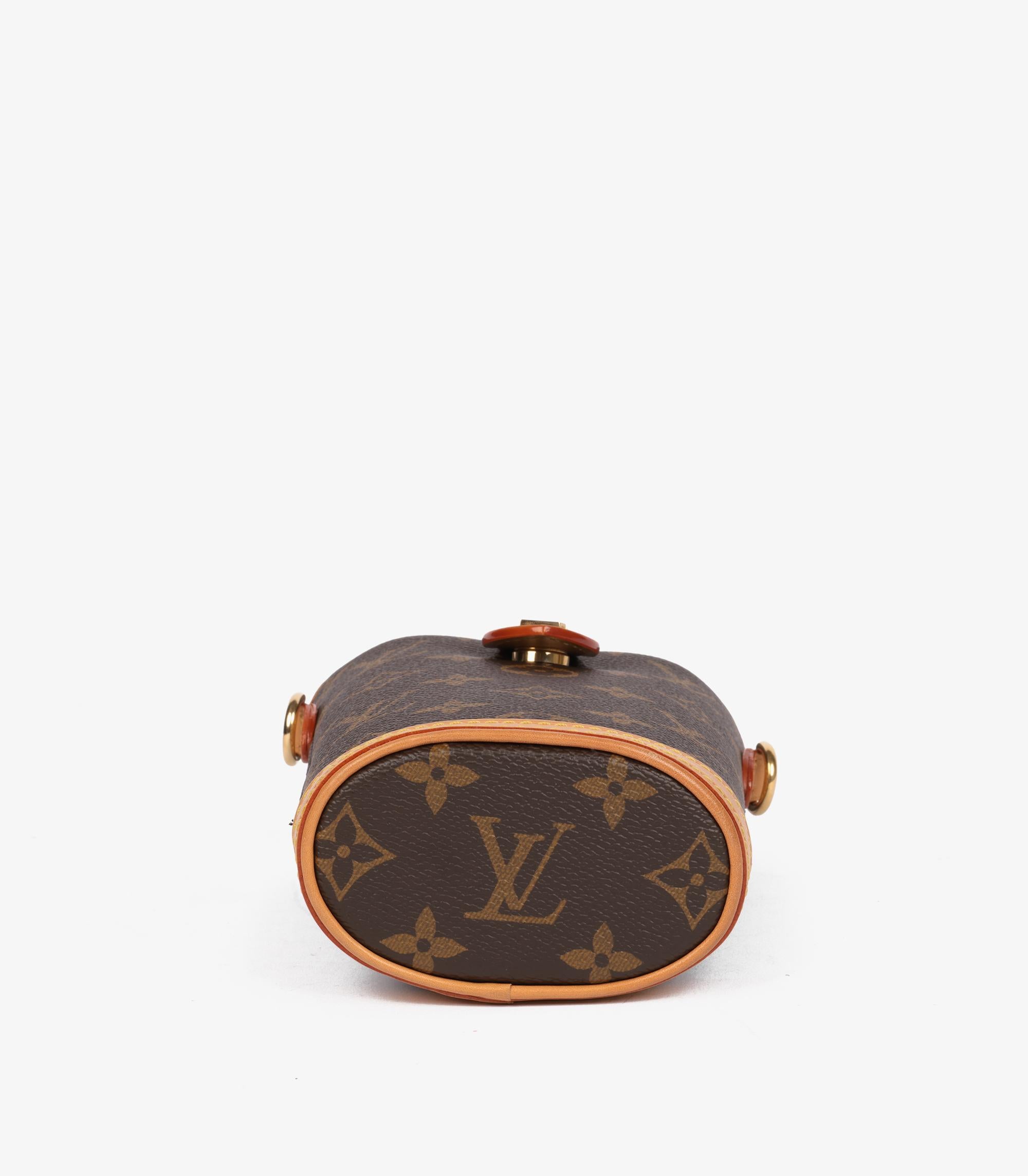 Louis Vuitton Brown Monogram Coated Canvas & Vachetta Leather Fold Me Pouch im Angebot 2