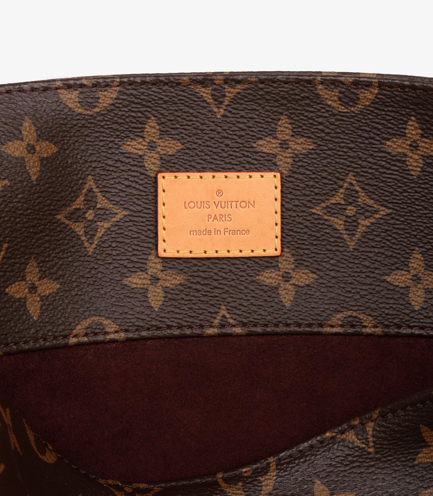 Louis Vuitton Brown Monogramm beschichtetes Segeltuch & Vachetta Leder Melie im Angebot 3