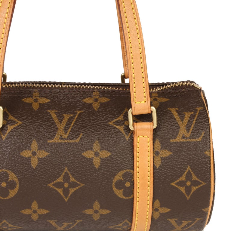 Louis Vuitton Brown Monogram Coated Canvas & Vachetta Leather Mini Papillion For Sale 2