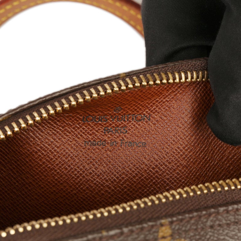Louis Vuitton Brown Monogram Coated Canvas & Vachetta Leather Mini Papillion For Sale 4