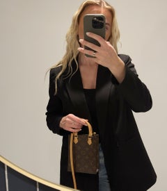 Louis Vuitton Braunes Monogram beschichtetes Segeltuch & Vachetta Leder Mini Sac Plat