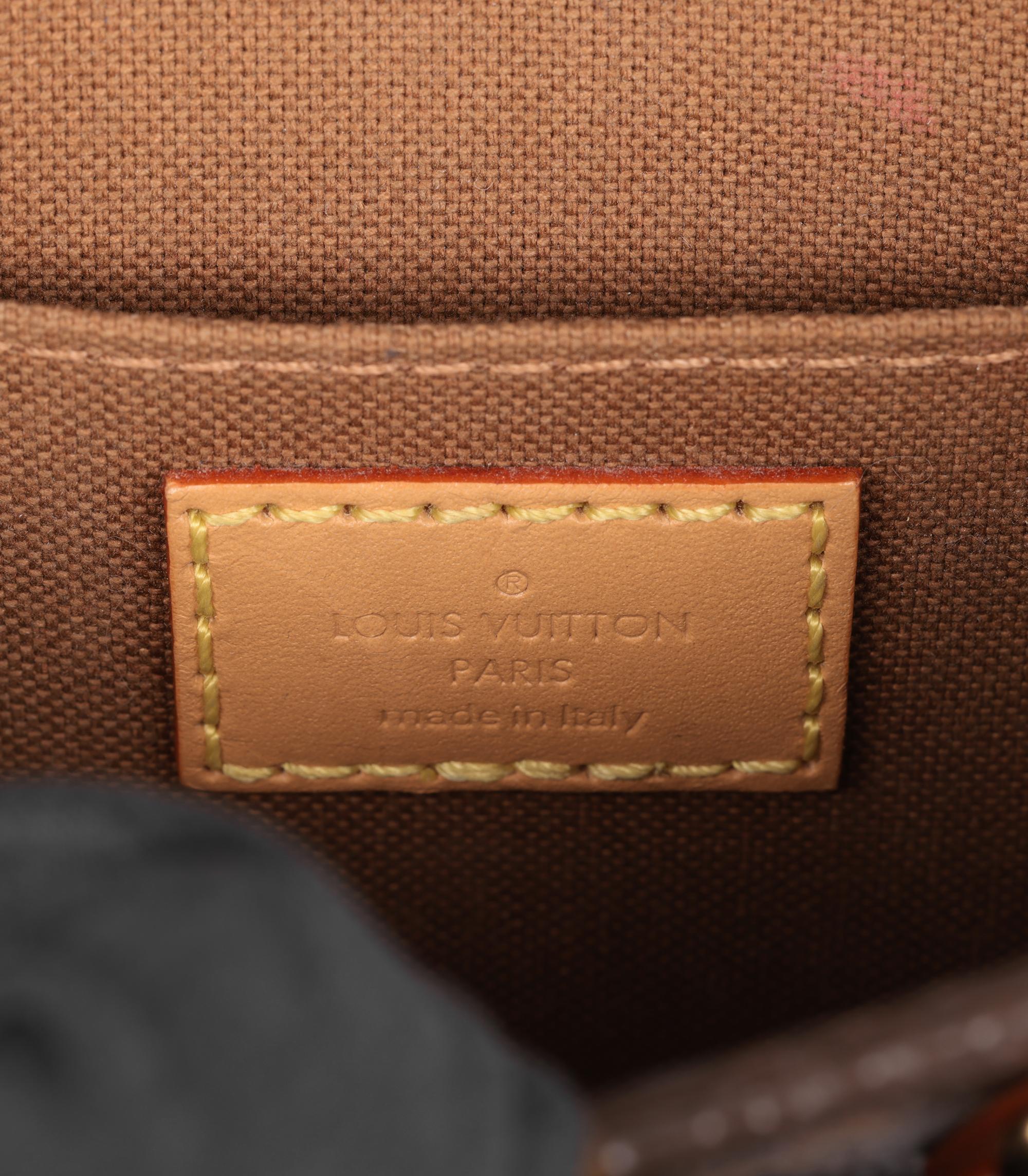 Louis Vuitton Brown Monogram Coated Canvas & Vachetta Leather Mini Sac Plat en vente 4