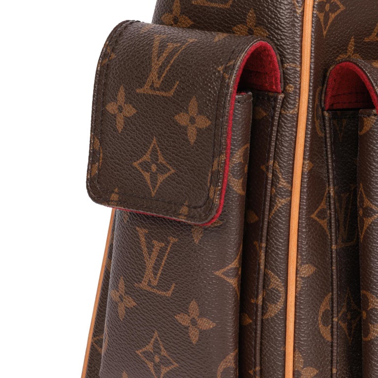 Louis Vuitton Brown Monogram Coated Canvas & Vachetta Leather Multiplie Cite For Sale 3