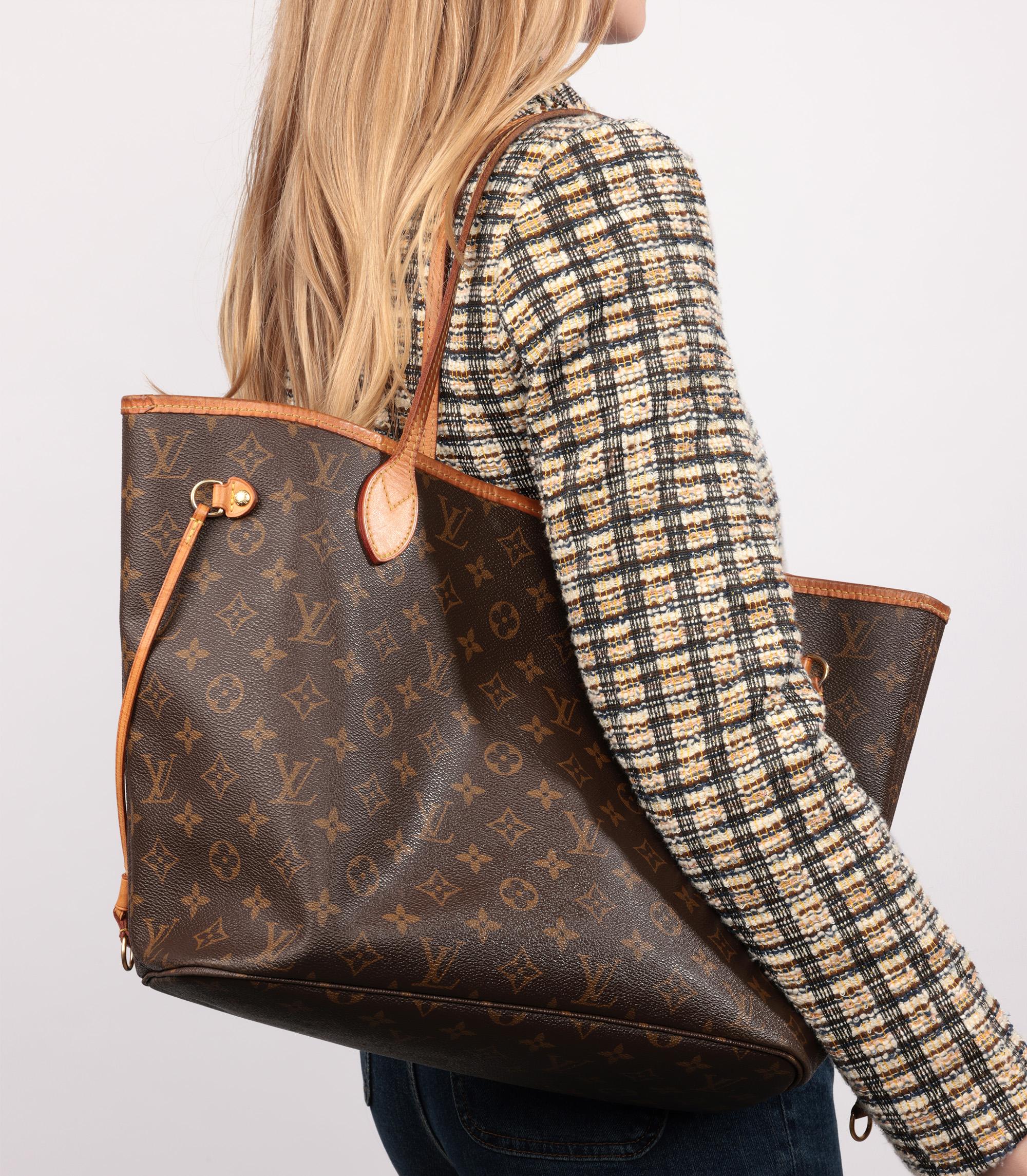 Louis Vuitton Brown Monogram Coated Canvas & Vachetta Leather Neverfull MM In Good Condition In Bishop's Stortford, Hertfordshire