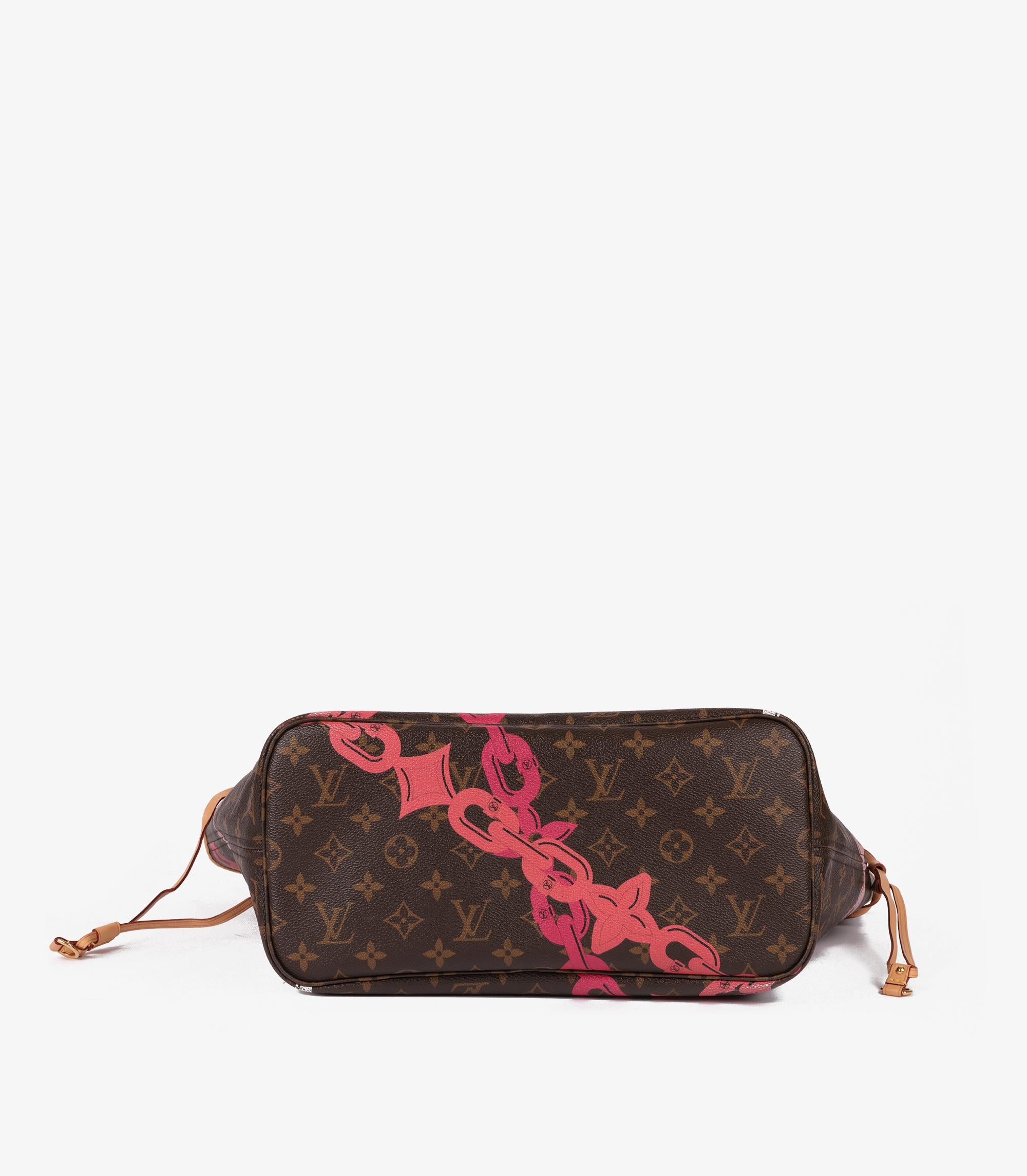 Louis Vuitton Brown Monogram Coated Canvas & Vachetta Leather Neverfull MM For Sale 3