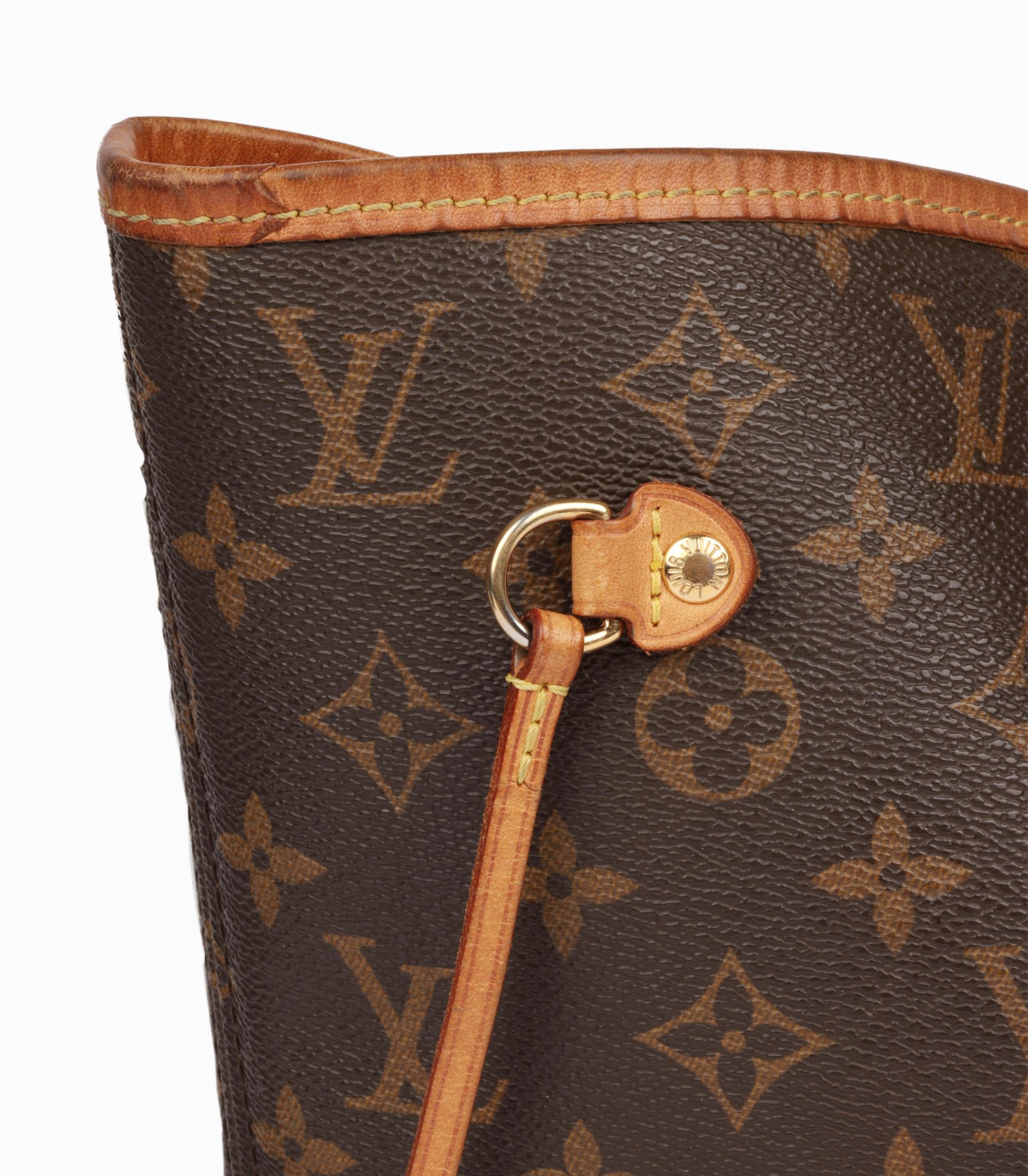 Louis Vuitton Brown Monogram Coated Canvas & Vachetta Leather Neverfull MM 5