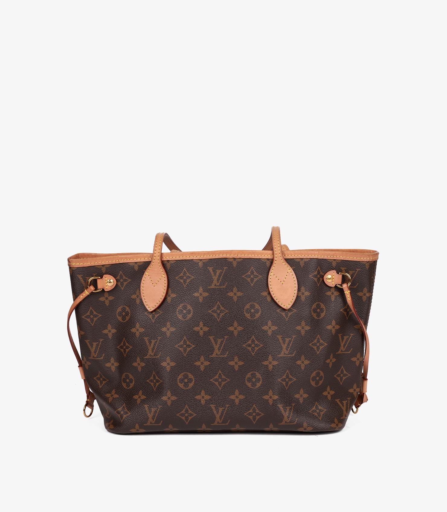 Louis Vuitton Brown Monogram Coated Canvas & Vachetta Leather Neverfull PM For Sale 1