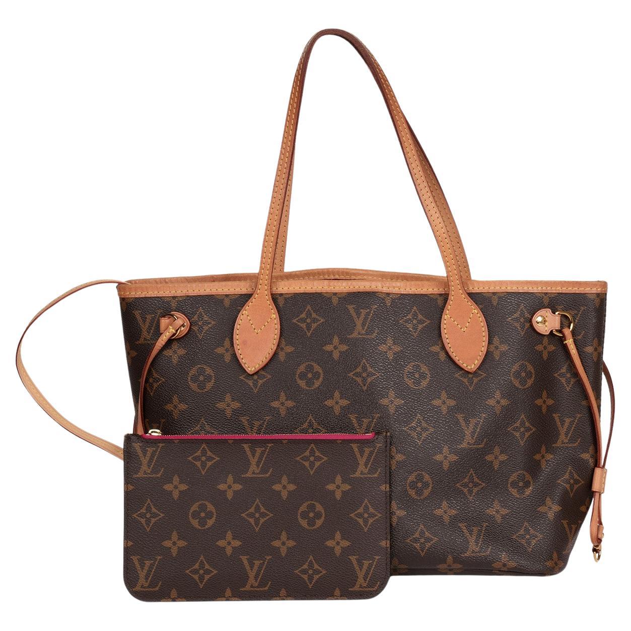 Louis Vuitton Brown Monogram Coated Canvas & Vachetta Leather Neverfull PM For Sale