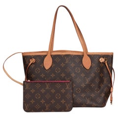 Used Louis Vuitton Brown Monogram Coated Canvas & Vachetta Leather Neverfull PM