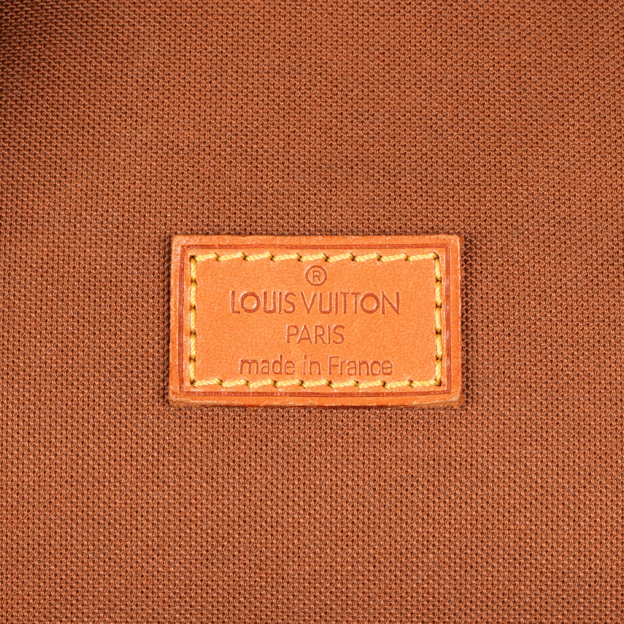 LOUIS VUITTON Brown Monogram Coated Canvas & Vachetta Leather Packall MM 3