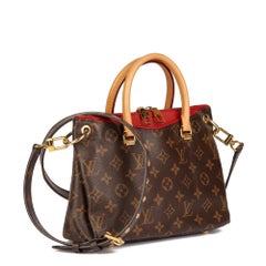 LOUIS VUITTON Brown Monogram Coated Canvas & Vachetta Leather Pallas MM