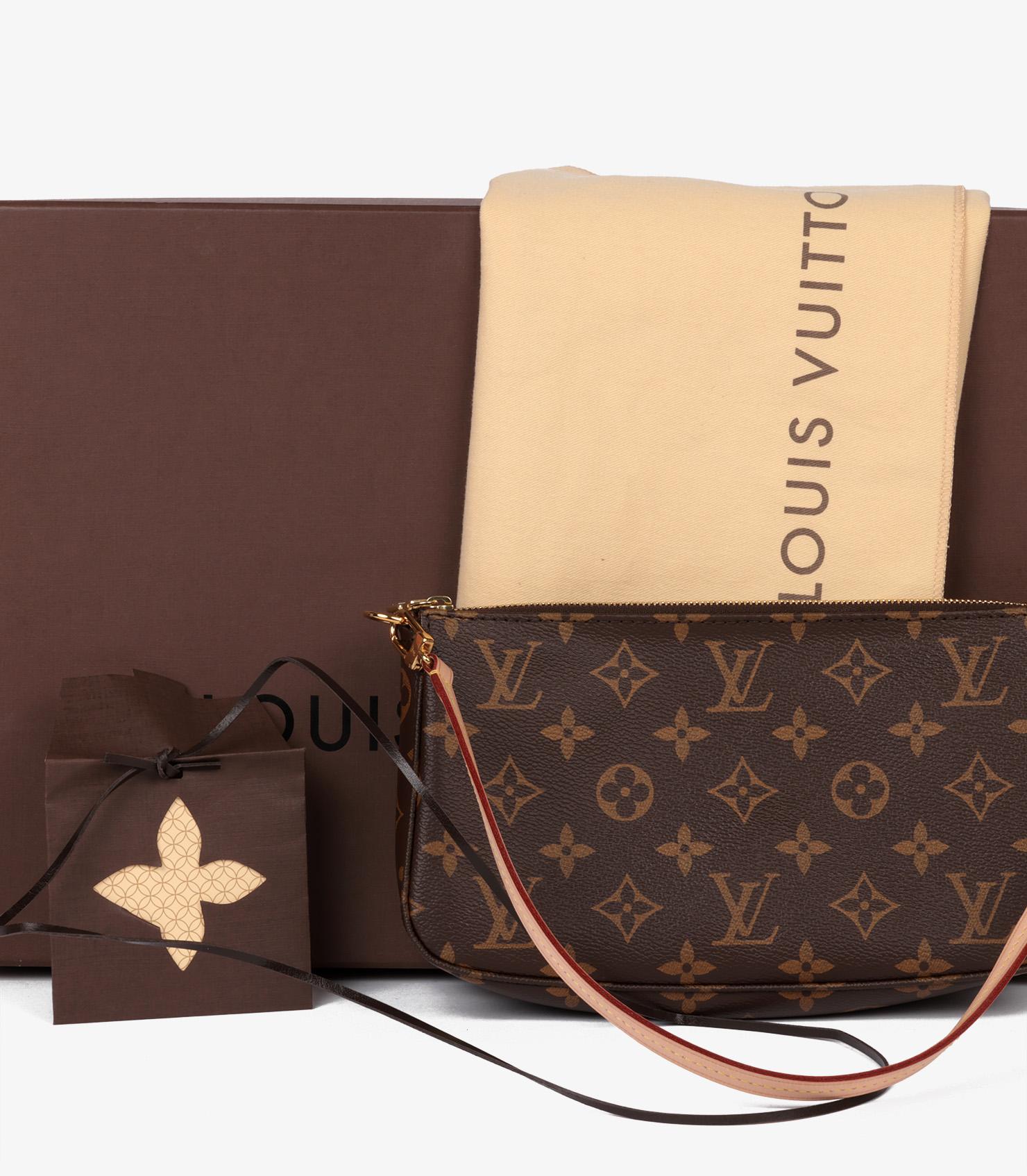 Louis Vuitton Brown Monogram Coated Canvas & Vachetta Leather Pochette 5
