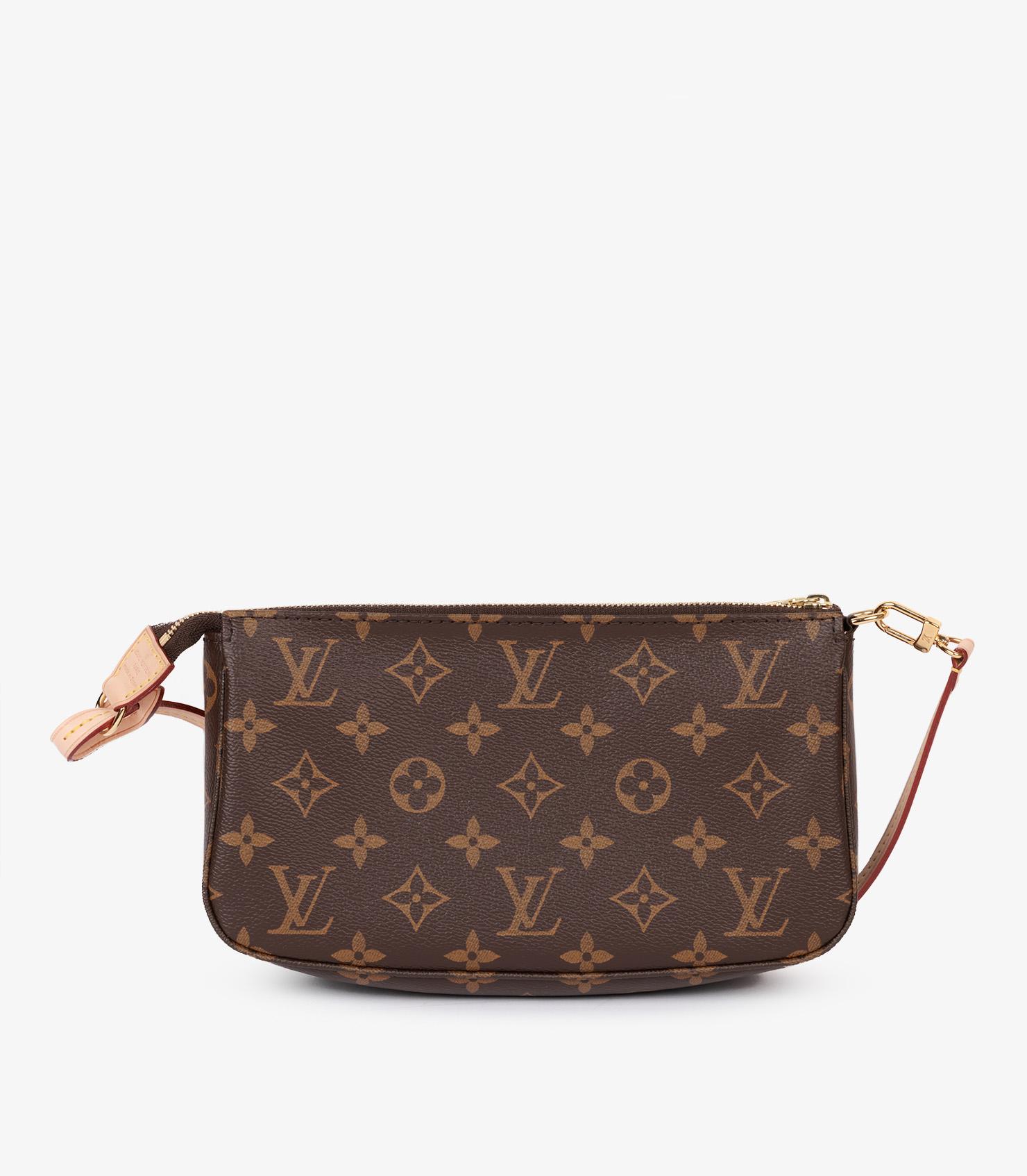 Women's or Men's Louis Vuitton Brown Monogram Coated Canvas & Vachetta Leather Pochette