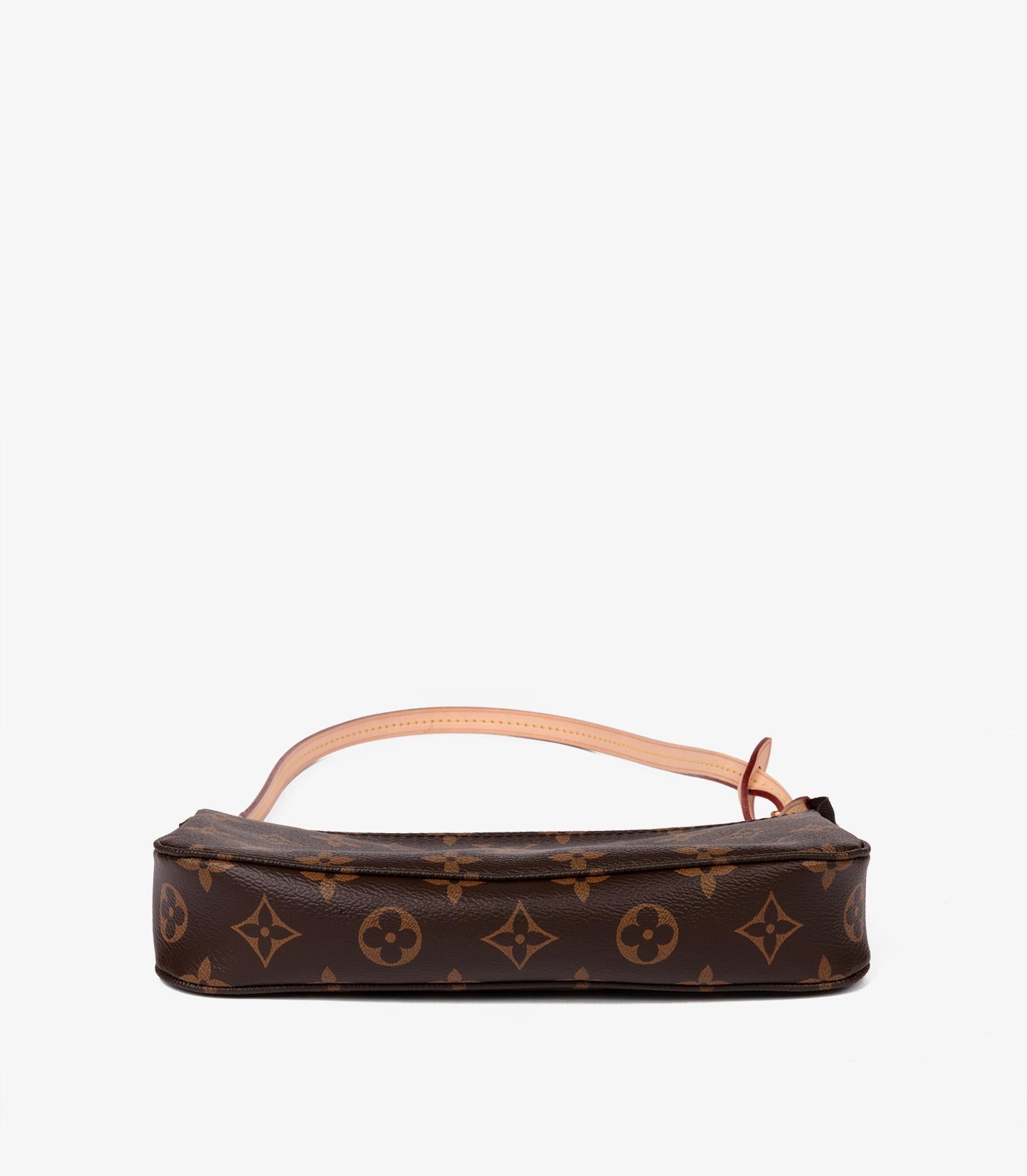 Louis Vuitton Brown Monogram Coated Canvas & Vachetta Leather Pochette 1