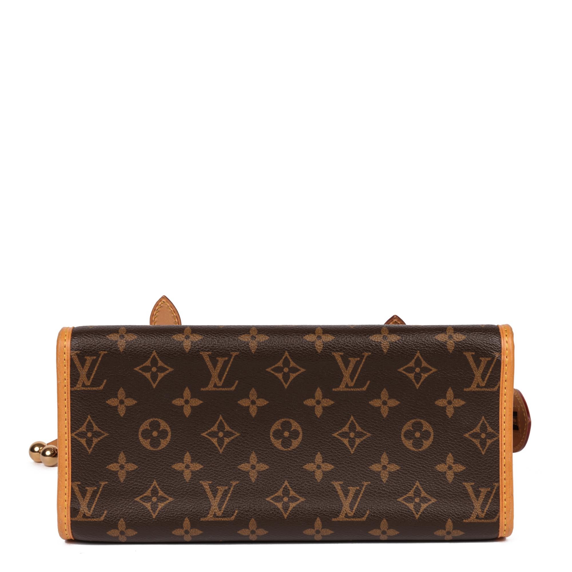 LOUIS VUITTON Brown Monogram Coated Canvas & Vachetta Leather Popincourt Haut 2