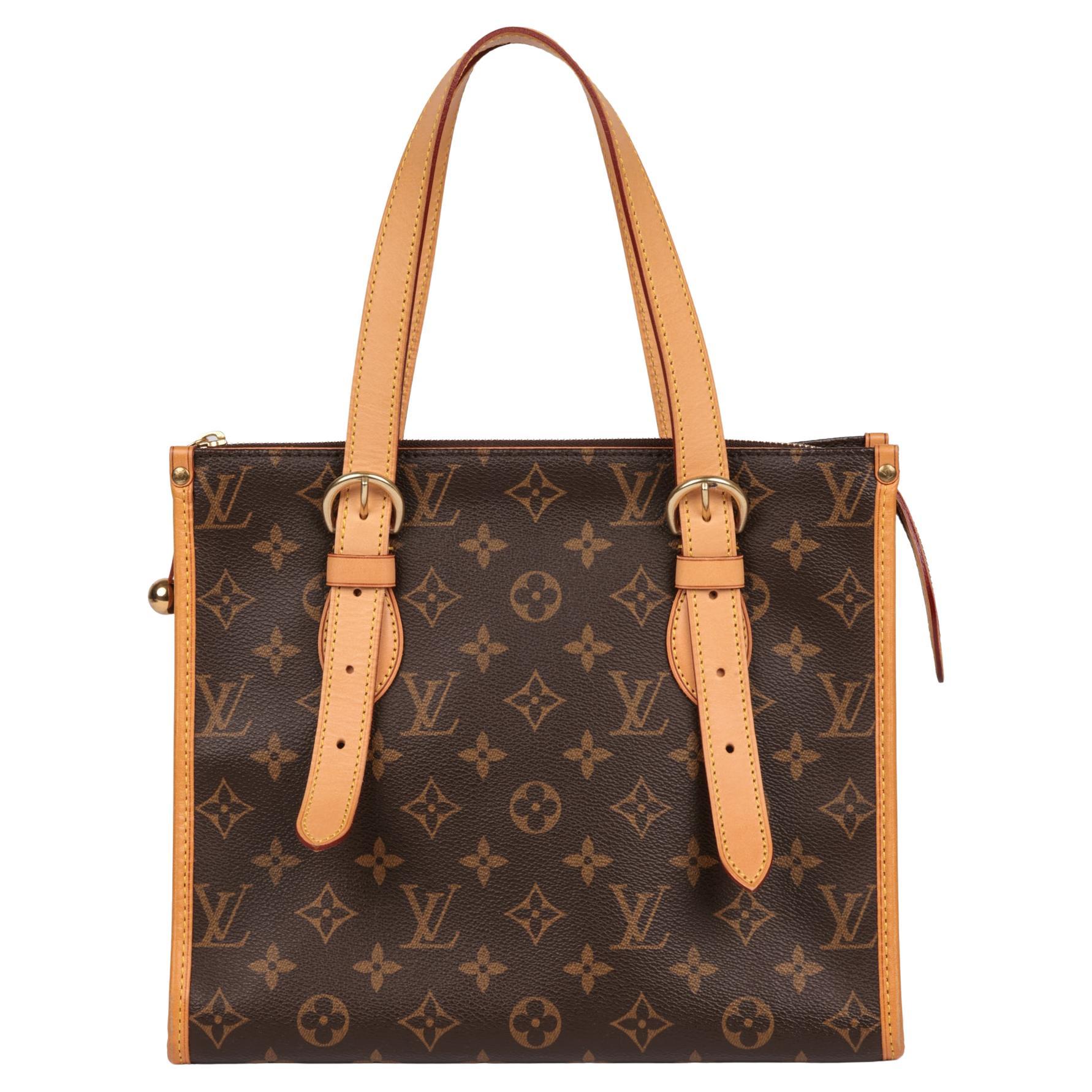 LOUIS VUITTON Brown Monogram Coated Canvas & Vachetta Leather Popincourt Haut