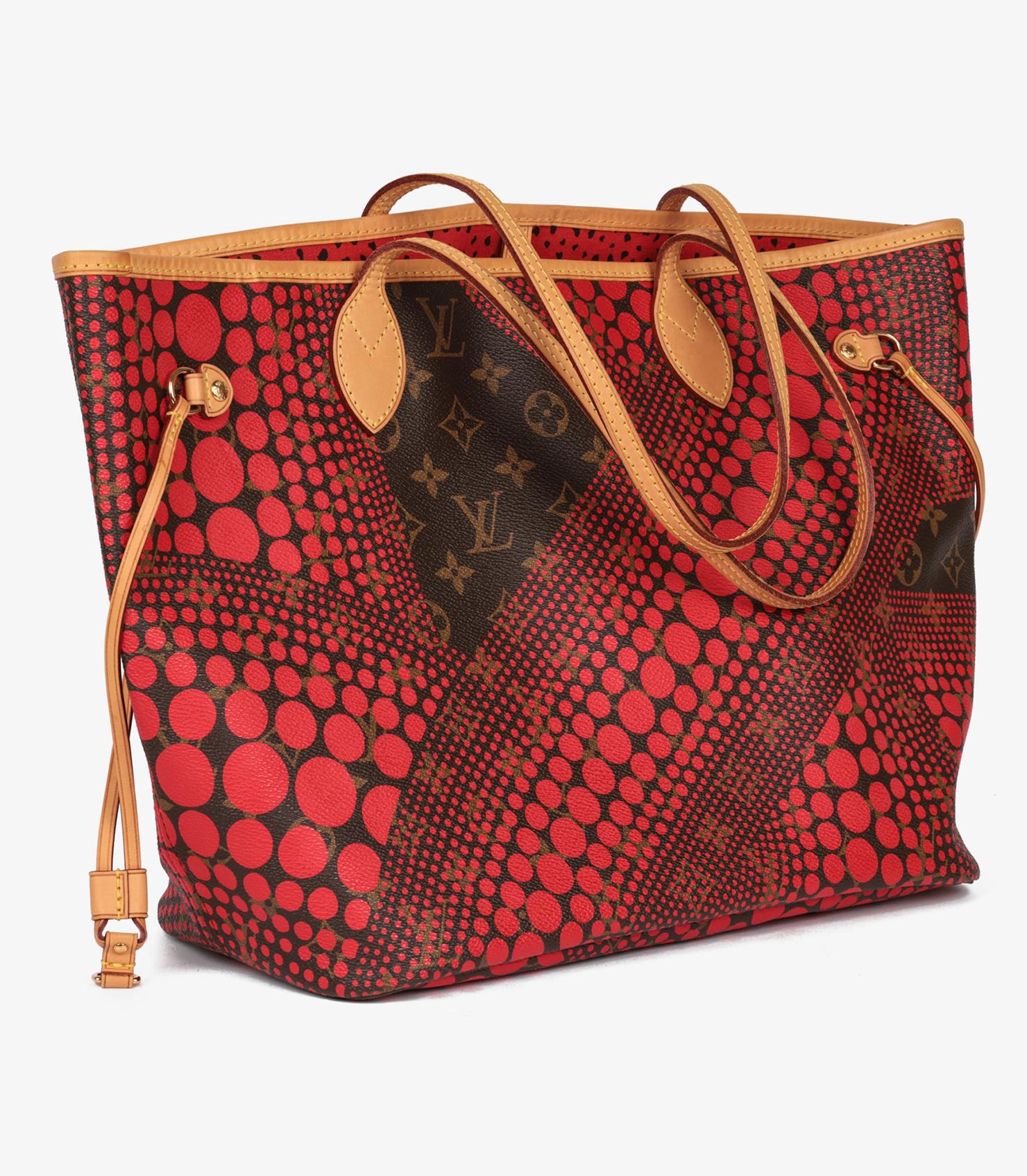 Louis Vuitton Brown Monogram Coated Canvas & Vachetta Leather Red Dots Neverfull For Sale 8