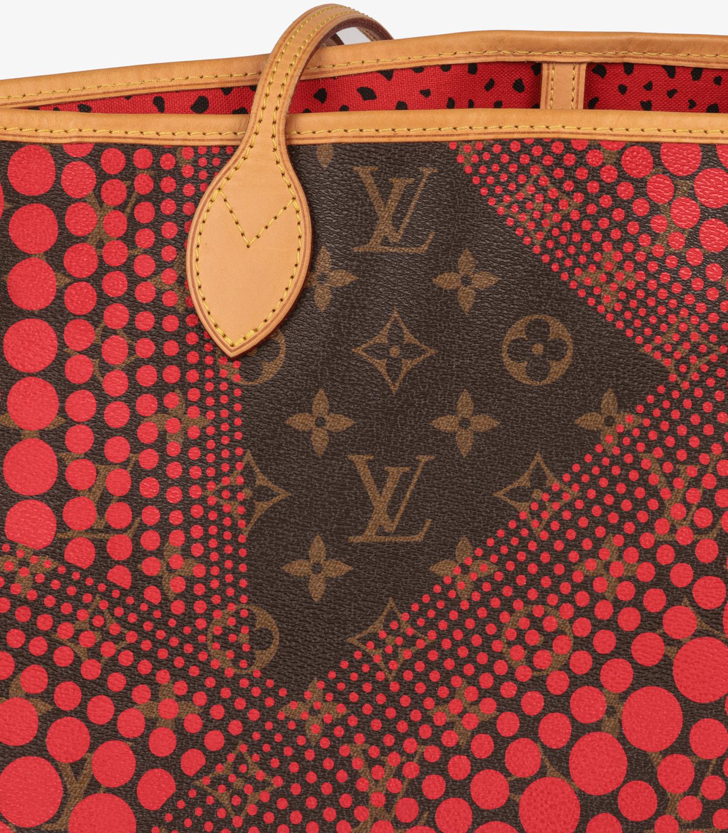 Louis Vuitton Brown Monogram Coated Canvas & Vachetta Leather Red Dots Neverfull 1