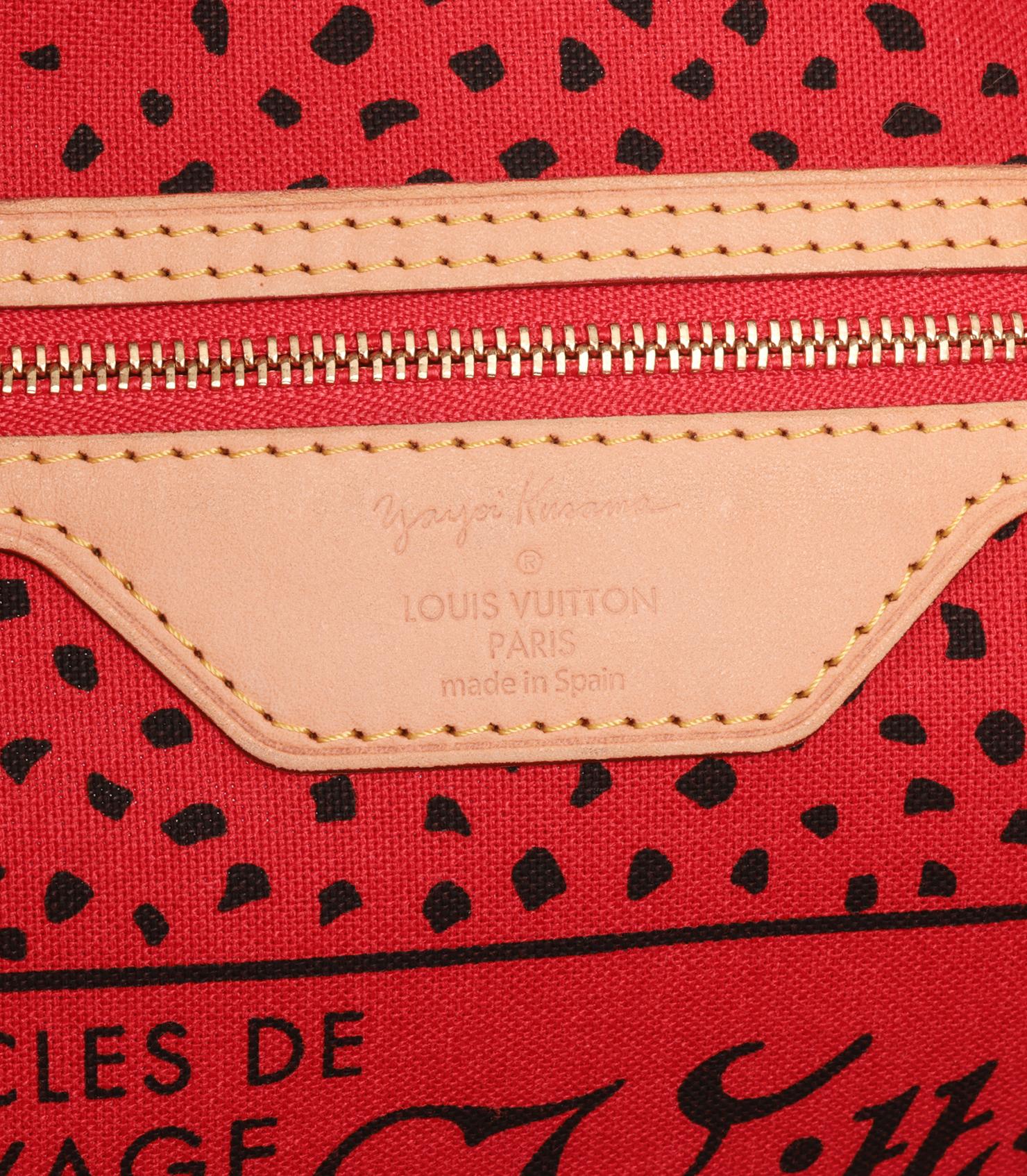 Louis Vuitton Brown Monogram Coated Canvas & Vachetta Leather Red Dots Neverfull For Sale 2