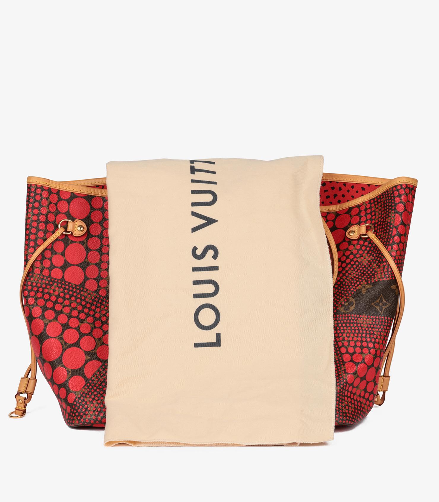 Louis Vuitton Brown Monogram Coated Canvas & Vachetta Leather Red Dots Neverfull 5