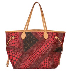 Used Louis Vuitton Brown Monogram Coated Canvas & Vachetta Leather Red Dots Neverfull