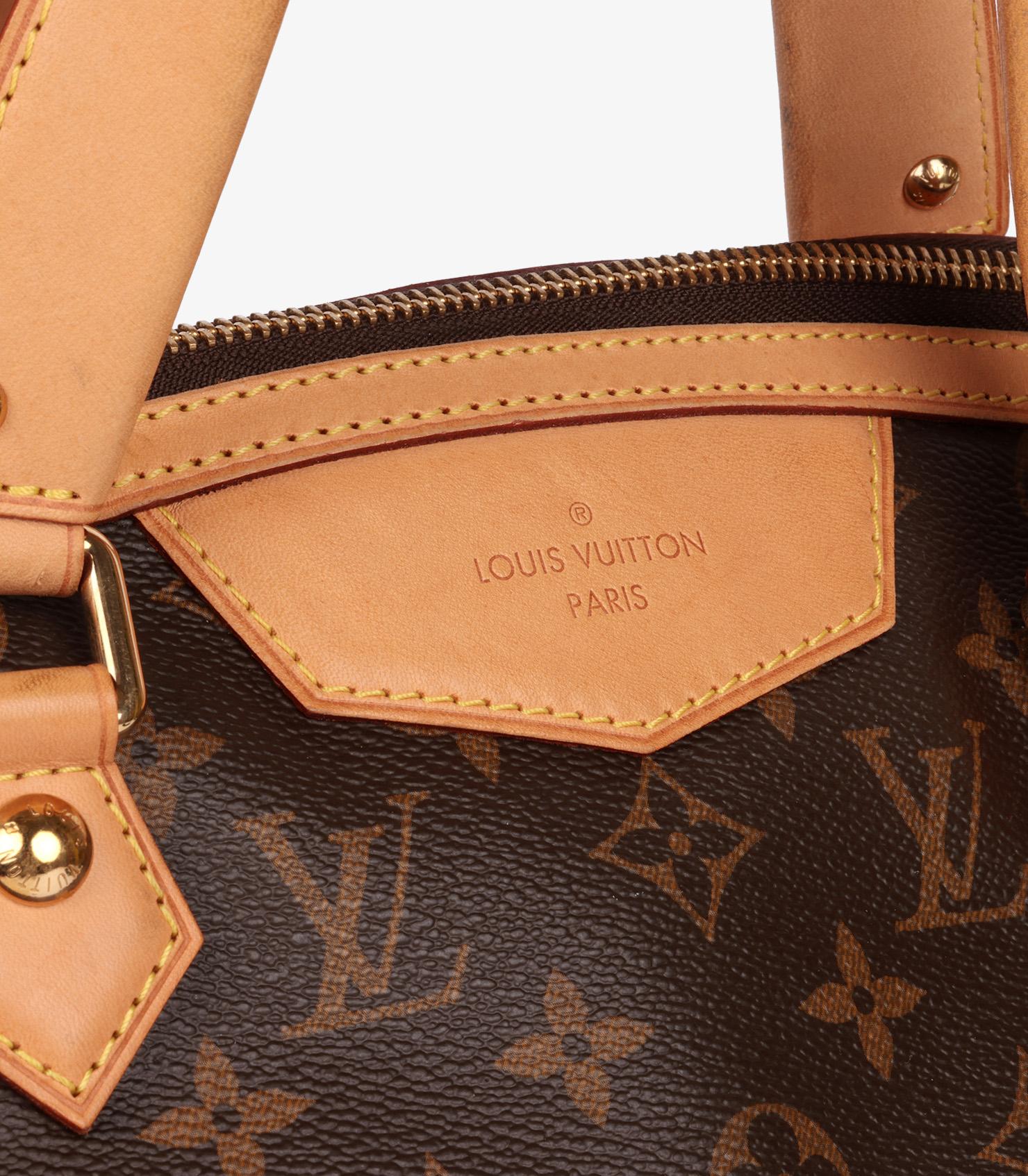 Louis Vuitton Brown Monogram Coated Canvas & Vachetta Leather Retiro PM en vente 3