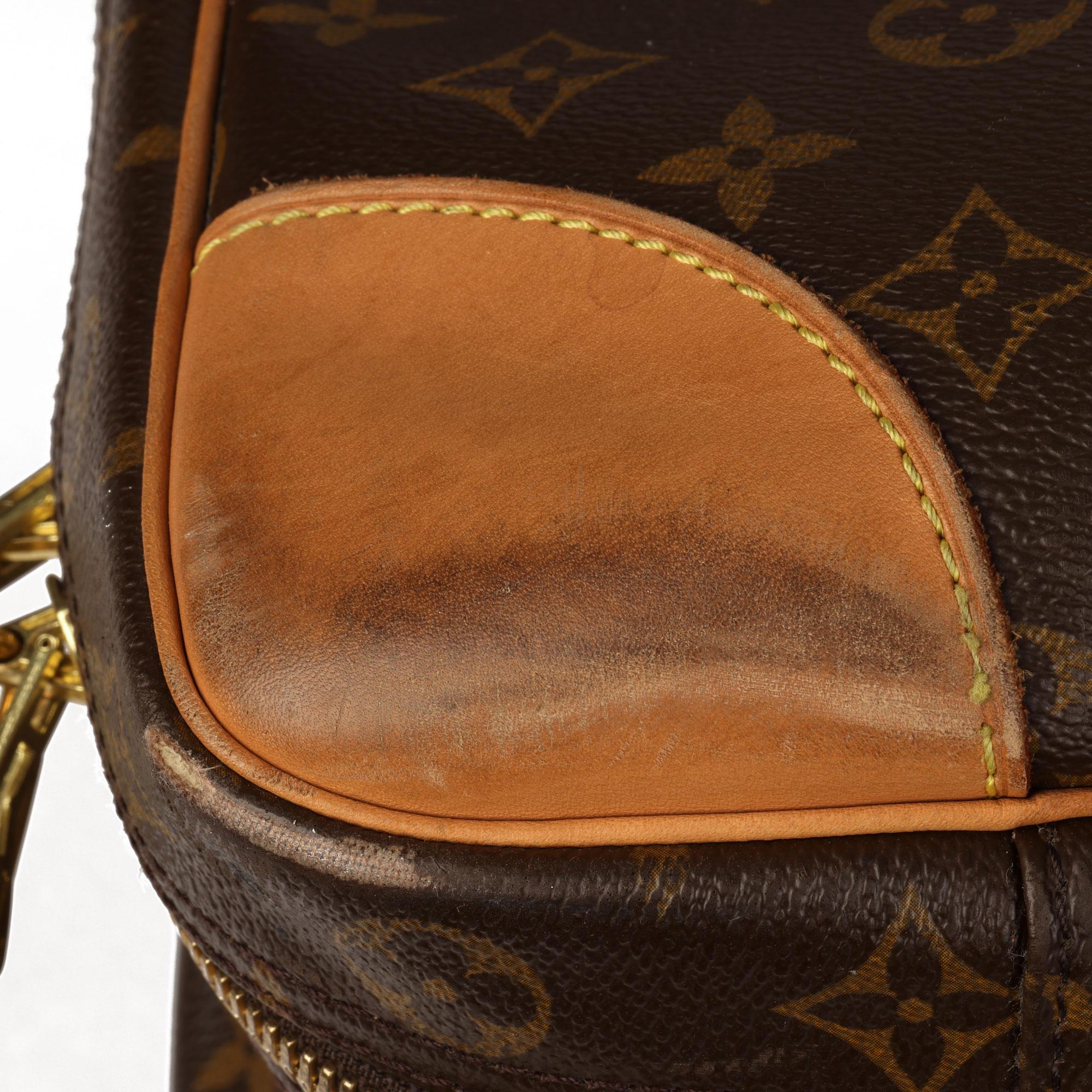Women's Louis Vuitton Brown Monogram Coated Canvas & Vachetta Leather Sirius 70