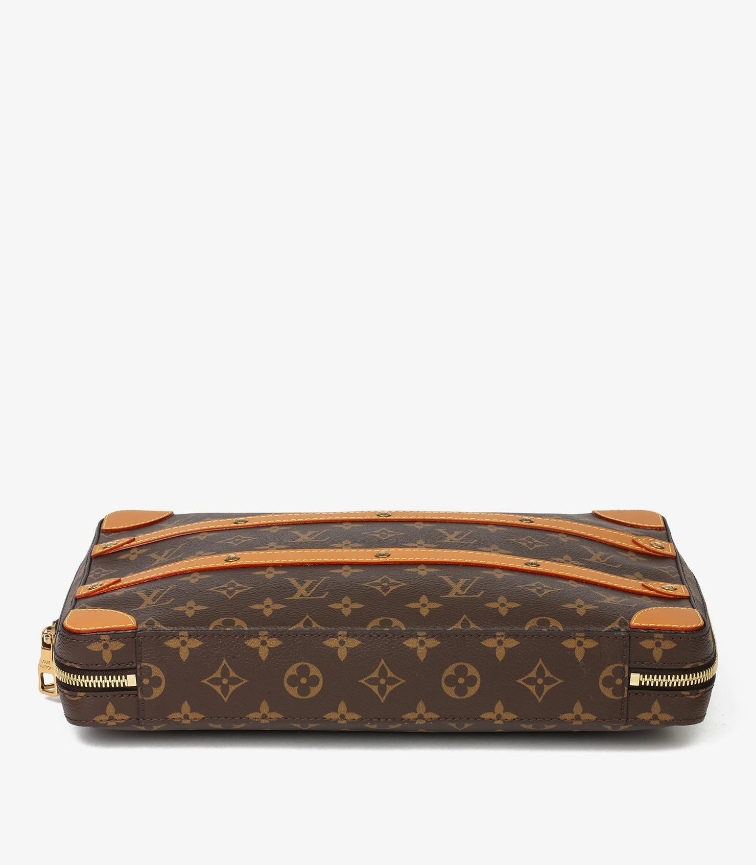 Louis Vuitton: un baule morbido in tela e pelle di Monogram marrone Coates e Vachetta. 1