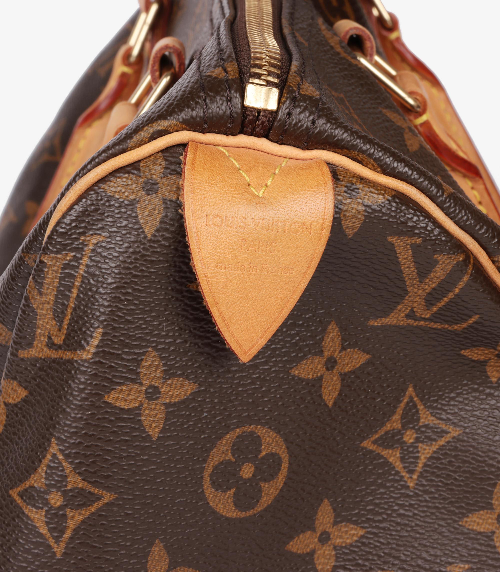 Louis Vuitton Brown Monogram Coated Canvas & Vachetta Leather Speedy 30cm 4