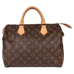 Louis Vuitton Brown Monogram Coated Canvas & Vachetta Leather Speedy 30cm