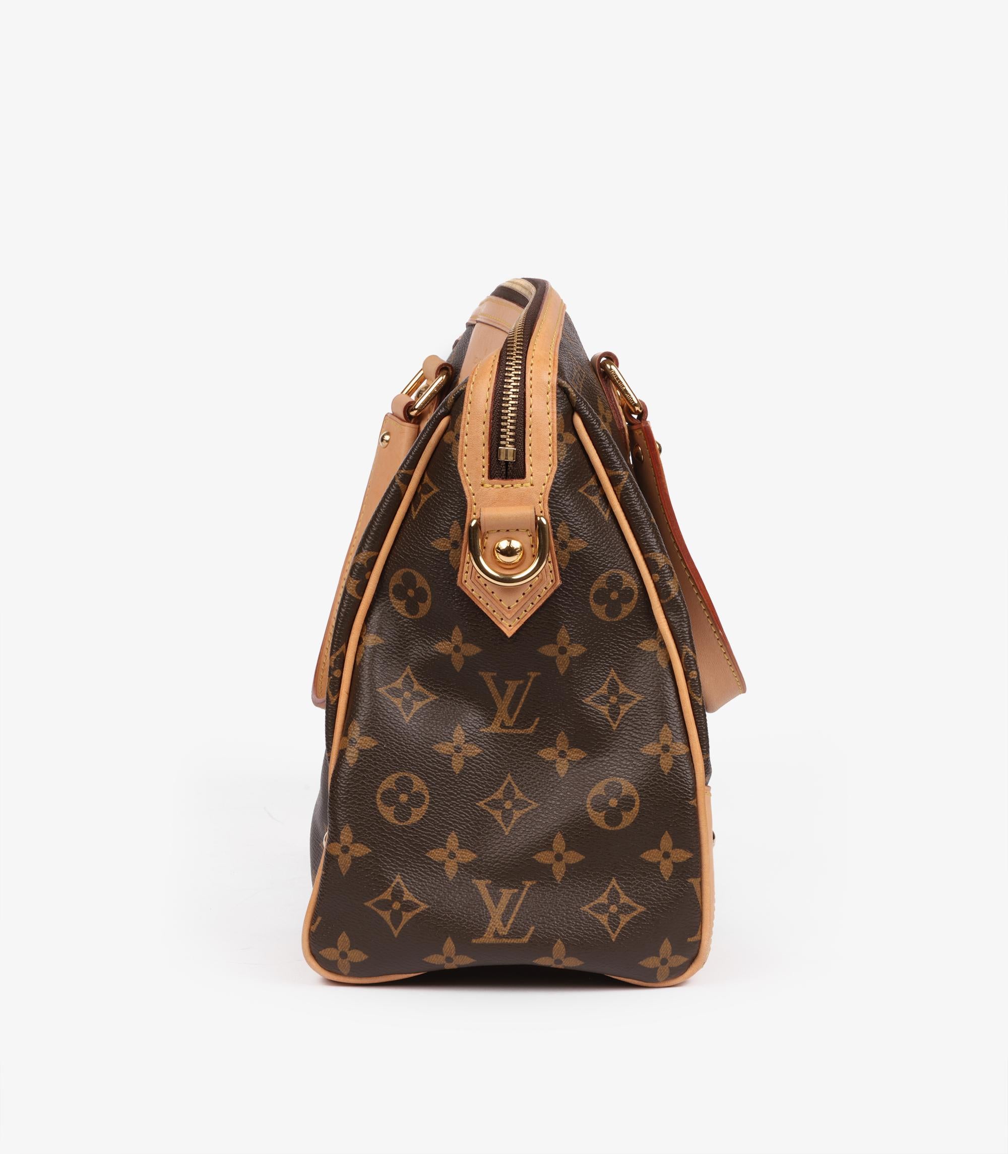 Louis Vuitton Monograma Marrón Lona Recubierta y Piel Vachetta Támesis PM en Excelente Estado en Bishop's Stortford, Hertfordshire
