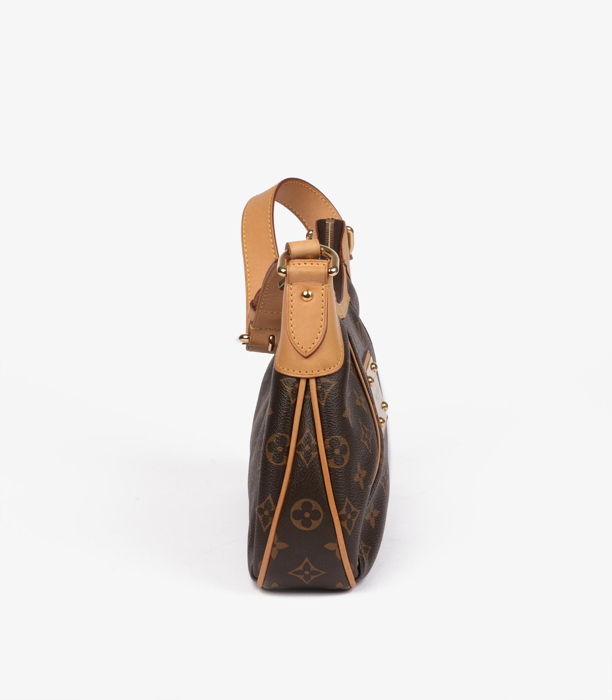 Louis Vuitton Brown Monogram Coated Canvas & Vachetta Leder Thames PM im Zustand „Hervorragend“ im Angebot in Bishop's Stortford, Hertfordshire
