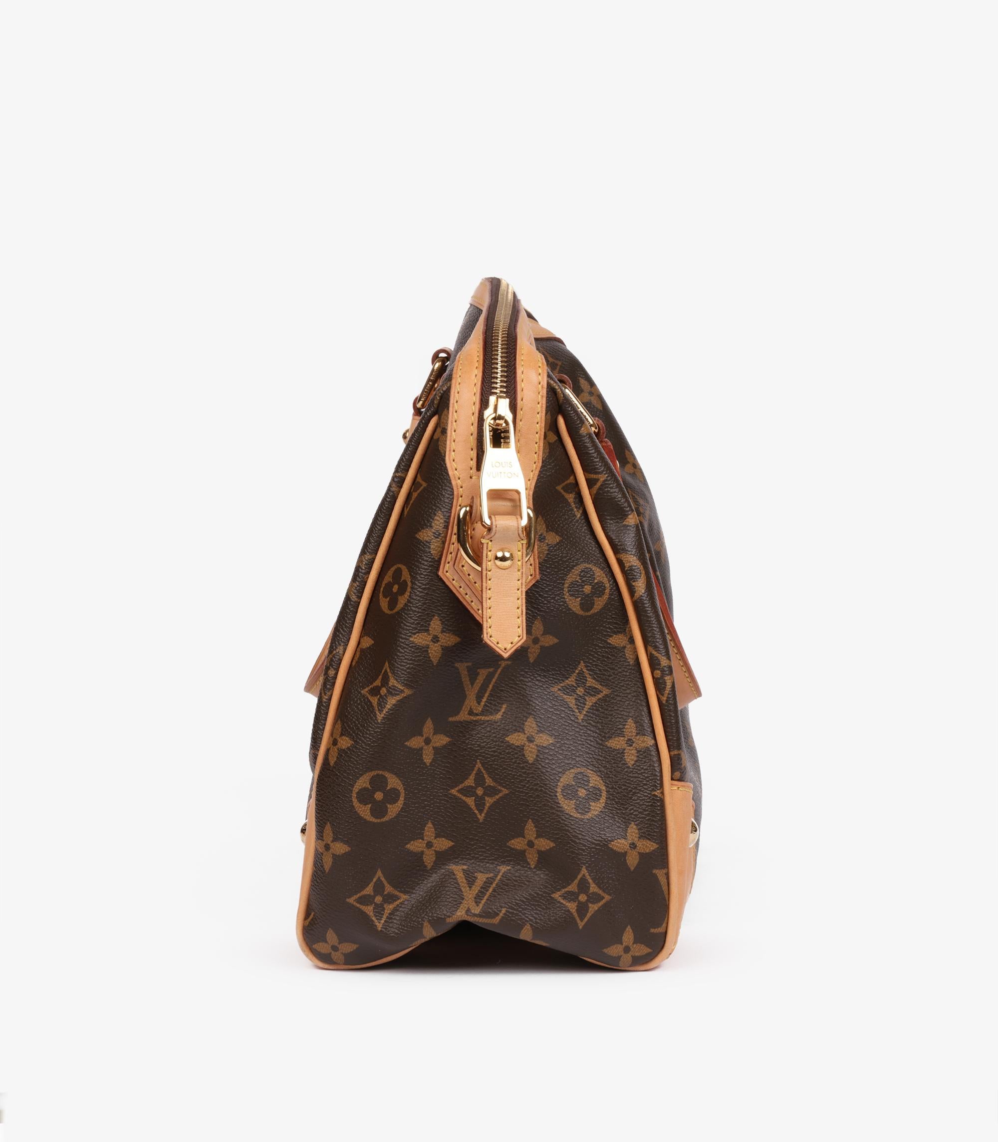 Femenino o masculino Louis Vuitton Monograma Marrón Lona Recubierta y Piel Vachetta Támesis PM