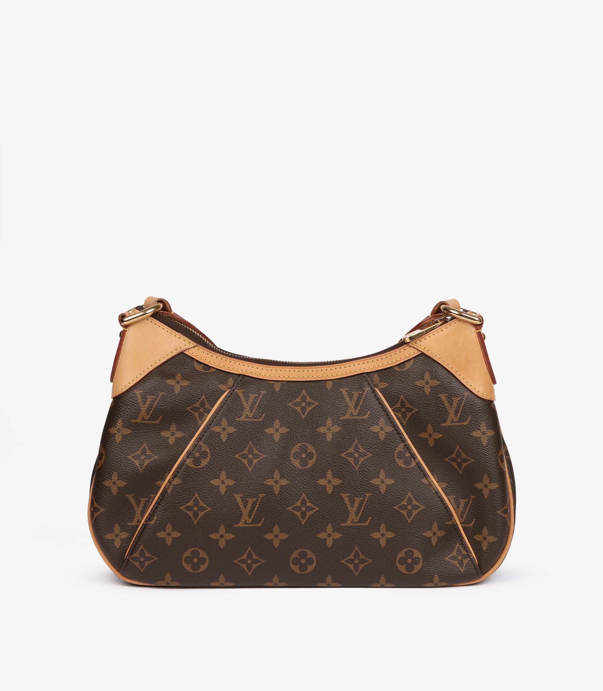 Louis Vuitton Brown Monogram Coated Canvas & Vachetta Leder Thames PM für Damen oder Herren im Angebot