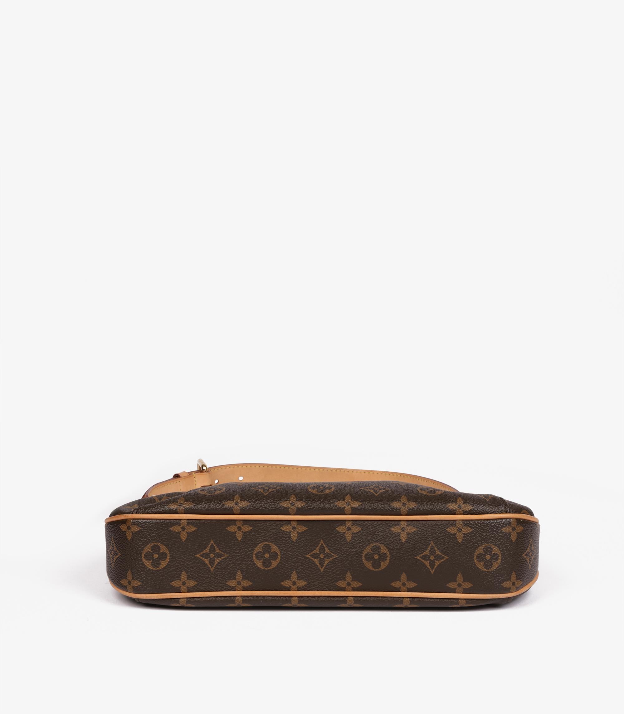 Louis Vuitton Brown Monogram Coated Canvas & Vachetta Leder Thames PM im Angebot 2