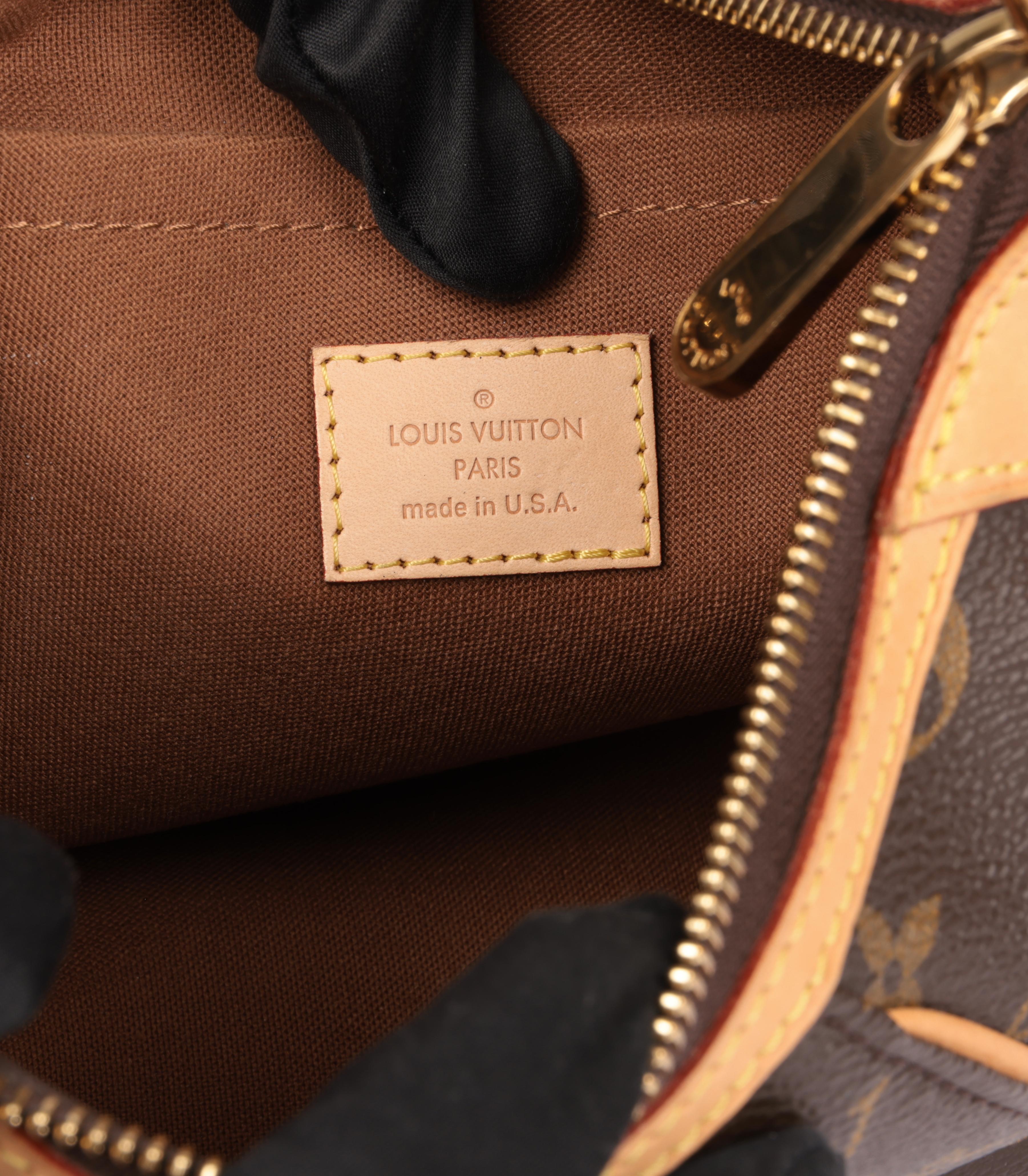 Louis Vuitton Brown Monogram Coated Canvas & Vachetta Leder Thames PM im Angebot 3