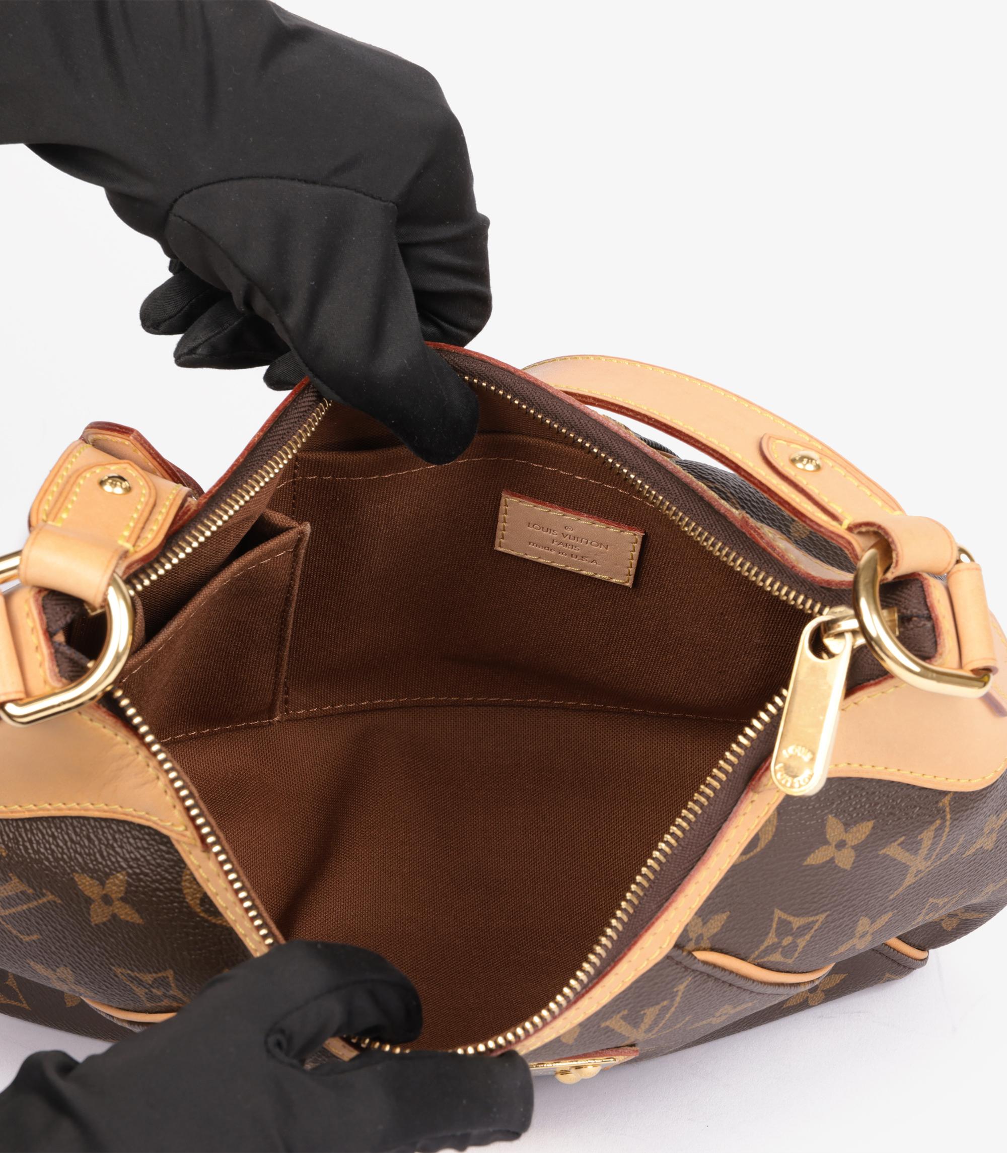 Louis Vuitton Brown Monogram Coated Canvas & Vachetta Leder Thames PM im Angebot 4