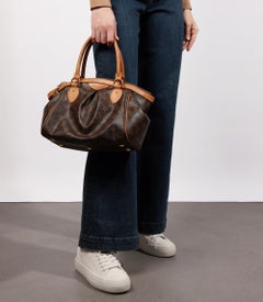 Louis Vuitton Marrone Monogram Rivestito in Tela e Pelle Vachetta Tivoli