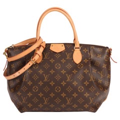 Braunes Monogramm beschichtetes Segeltuch & Vachetta-Leder Turenne MM von Louis Vuitton
