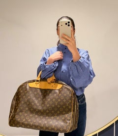 Louis Vuitton Brown Monogram Coated Canvas & Vachetta Leather Vintage Alize 50