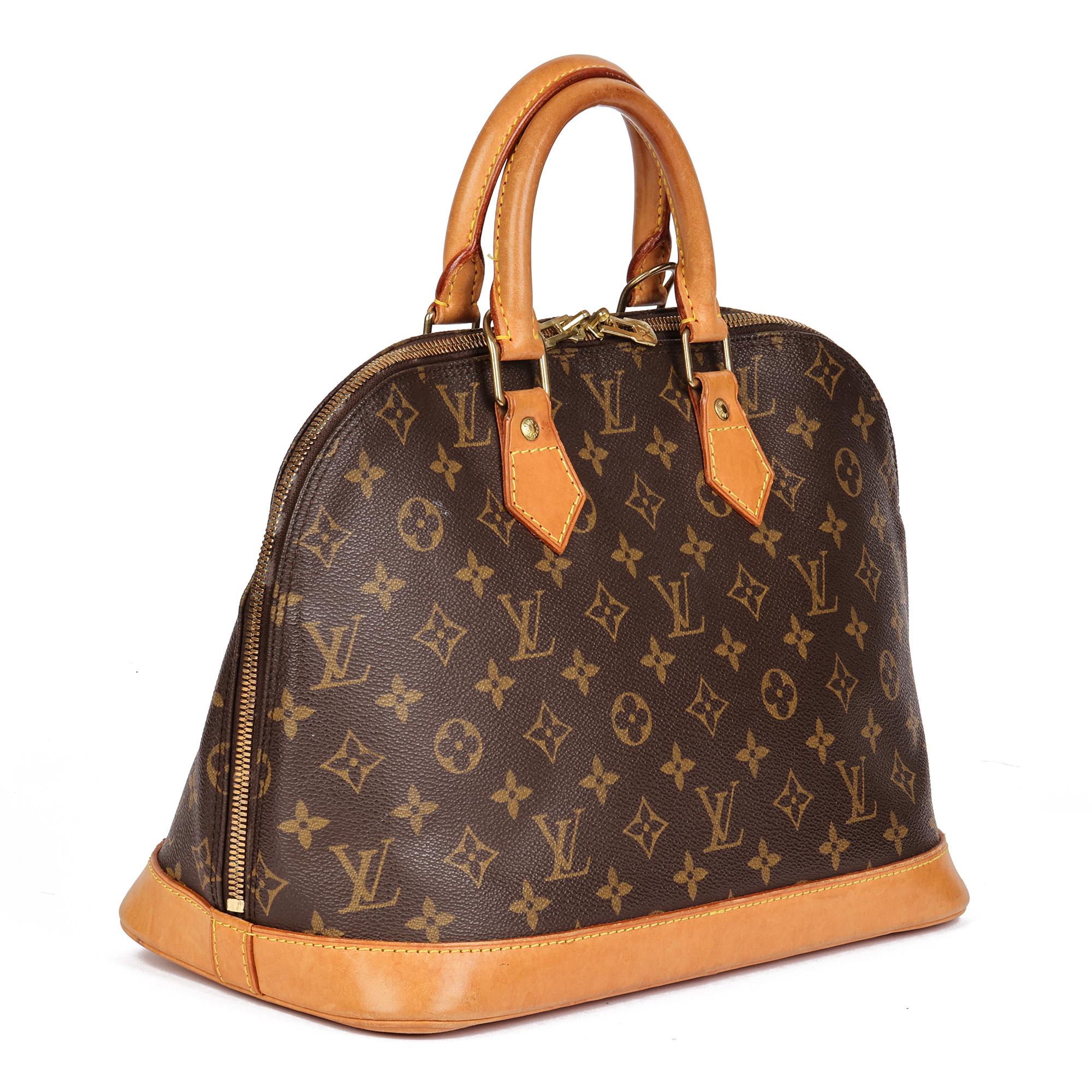 LOUIS VUITTON
Brown Monogram Coated Canvas & Vachetta Leather Vintage Alma PM

Xupes Reference: CB698
Serial Number: BA0935
Age (Circa): 1995
Authenticity Details: Date Stamp (Made in France)
Gender: Ladies
Type: Tote

Colour: Brown
Hardware: Golden