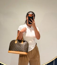 Louis Vuitton Brown Monogram Coated Canvas & Vachetta Leather Vintage Alma PM