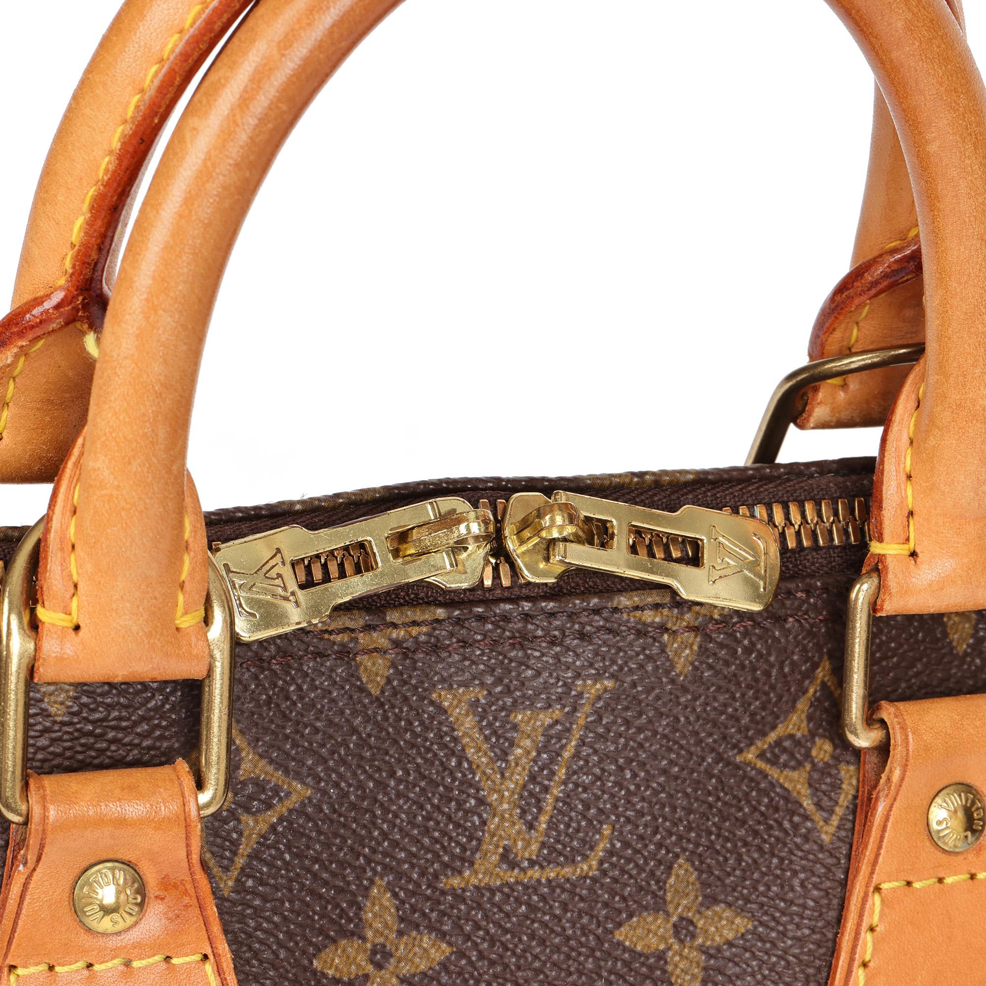 LOUIS VUITTON Brown Monogram Coated Canvas & Vachetta Leather Vintage Alma PM 3