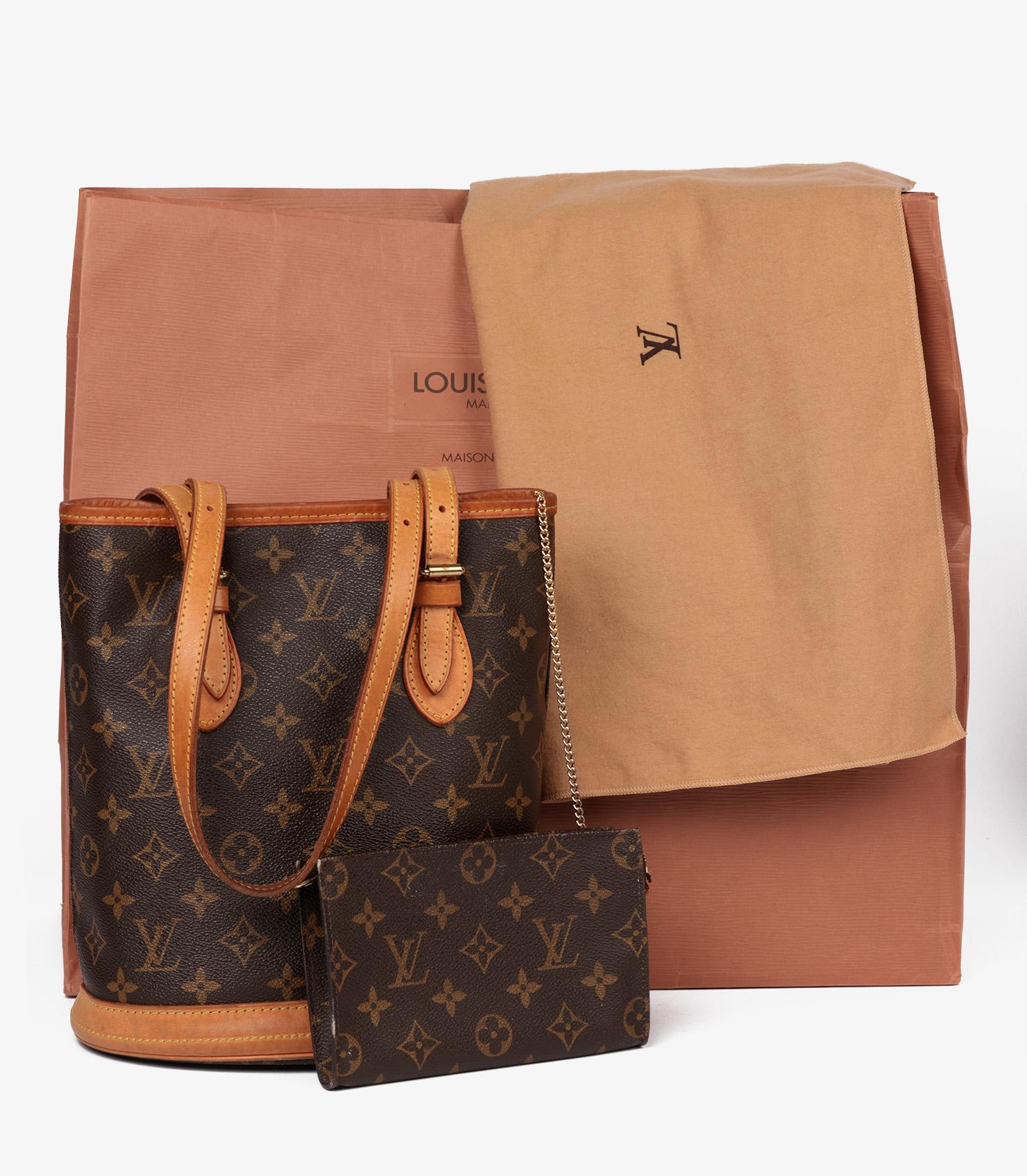 Louis Vuitton Brown Monogram Coated Canvas & Vachetta Leather Vintage Bucket Bag 5